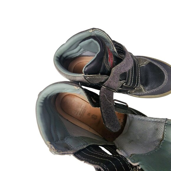 Geox Leather Booties Gray Blue Black Boys Size 11 - Picture 12 of 12